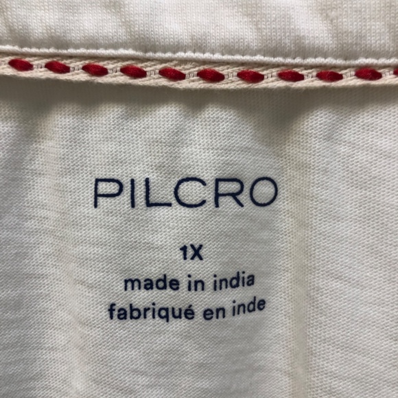 Pilcro - Anthropologie color block ruffle top Bonfire tiered hem Size 0X - EUC - Picture 4 of 5